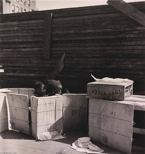 Untitled (boys In Boxes), From The Project The Most Crowded Block — Aaron Siskind, Abstract Expressionism