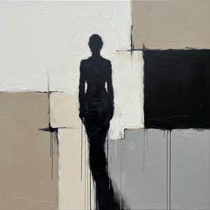 Monolithic Silhouette Amidst Fragmented Geometry And Melancholic Tones Of Noir Elegance — Laurent Fabre