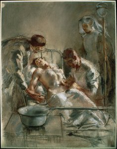 An Incident In The British Red Cross Hospital, Arc-en-barrois — Henry Tonks