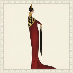 Crimson Silhouette In Gold And Black Checkerboard — Valentin Laurent De Courcey