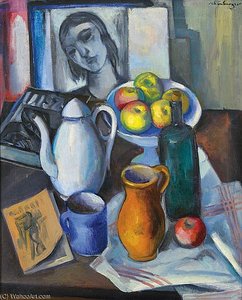 Still-life On The Table With Pitcher — Armand Schonberger