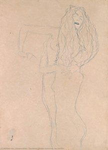 Zwei Nackte Frauen Beim Umarmen — Gustav Klimt, Jugendstil