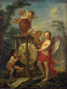 Cupid Sharpening an Arrow