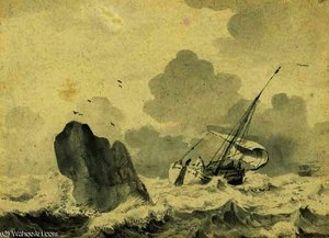 A sailing vessel in choppy seas