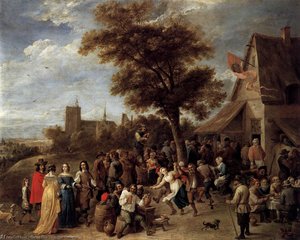 Peasants Merry-making — David Teniers The Younger, Baroque Genre Painting