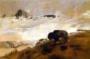 The Stand/crossing The Missouri — Charles Marion Russell, Romantic Realism