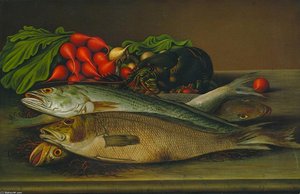 Fish, Lobster And Radishes — Levi Wells Prentice