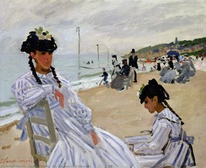 Am Strand Von Trouville — Claude Monet