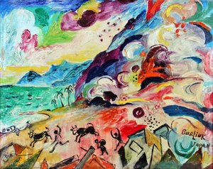 On The Beach, Japan — David Davidovich Burliuk