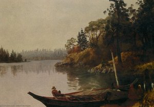 Fishing On The Northwest Coast — Albert Bierstadt, Hudson River School