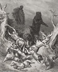 Деца Уништљена Медведима — Gustav Dore, Romantic Engraving