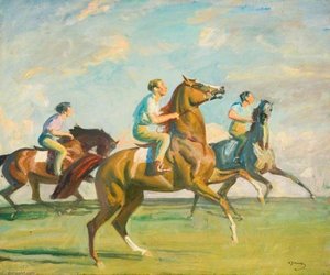Early Morning, Newmarket — Sir Alfred James Munnings, Fauvist Impressionism