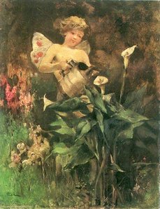 Angel Watering Flowers — Carl Larsson