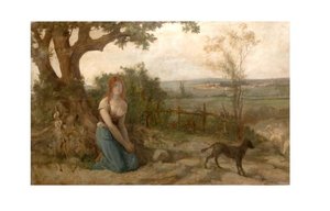 Bergère Dans Un Paysage — Louis Hector Leroux