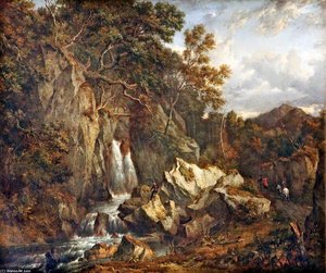 A Waterfall In Glen Shira Near Inveraray — Patrick Nasmyth