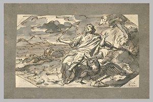 Saint Jean Dans L'île De Patmos — Charles Le Brun