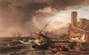 Storm With A Shipwreck — Claude-joseph Vernet, Rococo