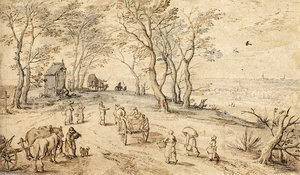 Villagers On Their Way To Market — Jan Brueghel The Elder, Dutch Golden Age