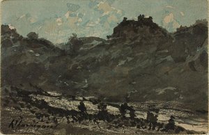 Hilly Landscape With River — Henri-joseph Harpignies