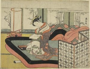 Writing A Love Letter In Bed — Suzuki Harunobu