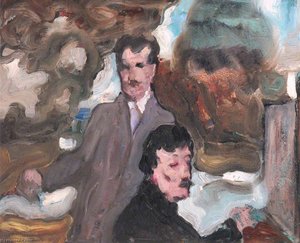 Double Portrait At An Easel — Hugh Oswald Blaker