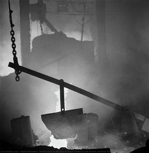 Molten Iron in Runner in Blast Furnace Cast House, Indiana Harbor Works