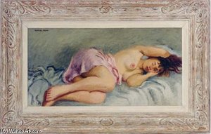 A Reclining Female Nude — Raphael Soyer