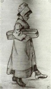 Girl Carrying A Loaf Of Bread — Vincent Willem Van Gogh, Post-impressionism