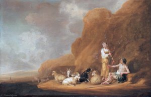 Shepherd boy and young shepherdess