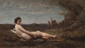 The Repose — Jean-baptiste-camille Corot, Romantic Landscape Painting