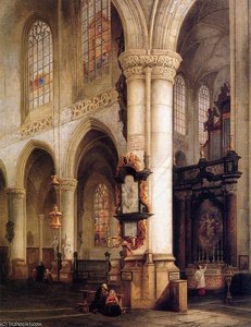 St Jacobskerk Antwerpen Sun — Johannes Bosboom