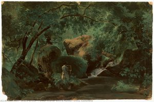 Forest Interior With A Painter, Civita Castellana — Andre Giroux