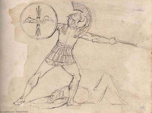 Homer Mit Seinem Schwert Und Seinen Gefährten — William Blake