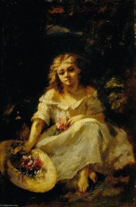 Girl With Flowers — Narcisso Díaz De La Peña