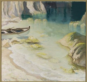Boat At Rocky Coast — Казимеж Стабровский