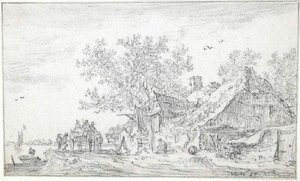 Landscape With Cottages On A River Bank — Jan Josephszoon Van Goyen