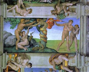 The Fall Of Man And The Expulsion From The Garden Of Eden — Michelangelo Buonarroti, High Renaissance