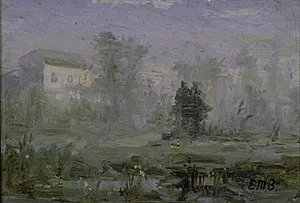 Untitled (landscape With House In Background), (painting) — Edward Mitchell Bannister
