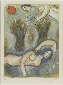 Boaz Erwacht Und Sieht Ruth Zu Seinen Füßen — Marc Chagall