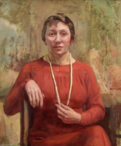 Seated Woman In Red — Ivor Williams