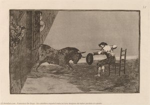 Un Caballero Español Mata Un Toro Despues De Haber Perdido El Caballo — Francisco José De Goya Y Lucientes