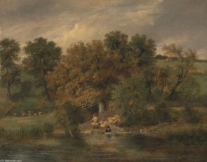 Sheep Washing At Postwick Grove, Norwich — James Stark