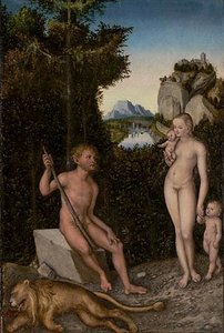 A Faun And His Family With A Slain Lion — Lucas Cranach The Elder, Northern Renaissance