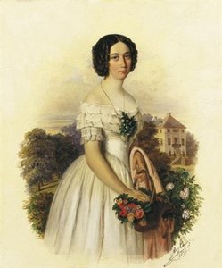 Little girl with flower basket