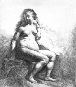 Gesässigte Nacktfrau — Rembrandt Van Rijn, Dutch Golden Age