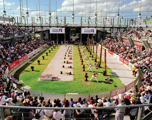 Wood Chop Stadium From The Series Leisureland — Anne Zahalka, Contemporary Realism
