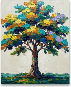 Chromatic Radiance Of An Eternal Tree In Sculptural Impasto Layers — Christian Noiret