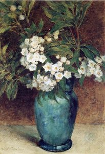 Laurel Blossoms In A Blue Vase — Thomas Worthington Whittredge