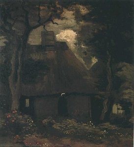 Cottage With Trees And Peasant Woman — Vincent Van Gog, Post-impressionism