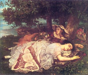 Die Jungen Damen Am Fluss Seinen — Gustave Courbet, Contemporary Realism